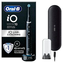 Oral-B Spazzolino Elettrico Ricaricabile iO 10 Nero, 1 Spazzolino Elettrico, 1 Testina, Custodia Da Viaggio, io 10 Edizione Limitata, Per Una Pulizia Denti Efficace, Sensore di Pressione