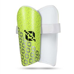Nivia Wisdom - 2018 Plastic Shin Guard for Youth (Green, Small) | for Football Games Matches, Training | Light Weight & Breathable