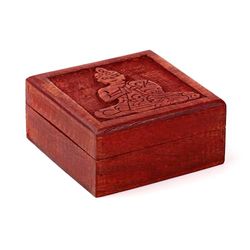 Puckator - Caja de madera de mango con Buda tailandesa tallada