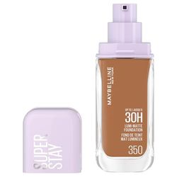 Maybelline New York 30H Lumi Matte Foundation, look ultra fresco a lunga durata, con finitura opaca, fondotinta strutturabile e riflettente, colore: 350 marrone medio scuro, neutro, Superstay