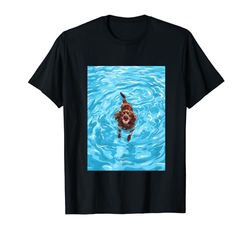 Divertido Boykin Spaniel en la piscina Agua Nadar Lindo Perro Mamá Papá Camiseta