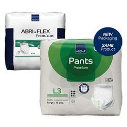 Abena Pants Premium Pull-Up Incontinence Pants, Eco-Labelled Incontinence Pants for Men & Women, Discreet, Protective, Breathable, Comfortable - Large 3, 100-140cm Waist, 2200ml Absorbency, 15PK