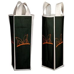 Bonamaison Bolsa de Vino de Lona de algodón Impresa digitalmente, Bolsa de Botella, Tapas de Botella de Vino, Bolsa de Soporte de Vino, tamaño: 16,5 x 31,5 x 7,5 cm