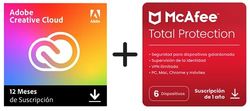Adobe Creative Cloud All Apps & McAfee Total Protection 2025 | 6 Dispositivos │ 12 Meses | 2025 | Código de activación enviado por email