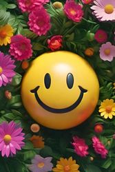 BARBIECORE Flowers Smiley Face Notebook Journal - Cute Floral Smiley Notepad 6 inches x 9 inches, 160 Lined Pages