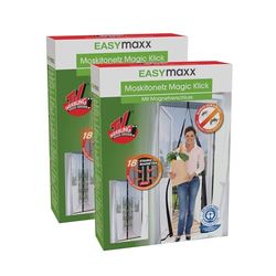 EASYmaxx Moustiquaire de Porte avec Fermeture magnétique | 90x210 cm - pour Porte de Balcon/Cave/terrasse | Montage Facile par Collage sans percer ni Visser | Moustiquaire découpable [2 Pièces]