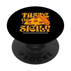 Rebanada de Sicilia! Pizza siciliana PopSockets PopGrip Adhesivo
