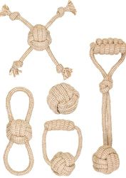 La Cordeline Lot 5 Jouets Chien Corde Coton Chanvre Naturel, à Macher, Jouet interactif pour Chien Chiots