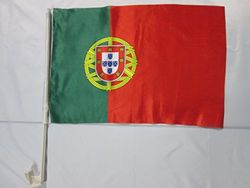 Portugal Autovlag 45x30 cm - Portugese Autovlag 30 x 45 cm - Banier 18x12 INCHES HOOGE KWALITEIT PLASTISCHE STICK - AZ FLAG