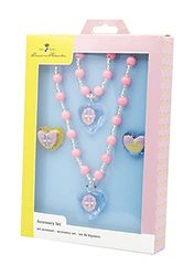 Joy Toy Parure de bijoux Princesse en forme de cœur - 1 bracelet de perles, 1 collier de perles, 2 bagues - Coffret cadeau 12 x 4 x 18 cm