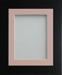 Frame Company Watson Matte Black Picture Photo Frame fitted with Perspex, 12x10 inch with Pink Mount for image size 8x6 inch