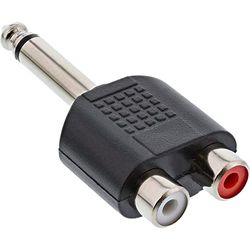 InLine 99339 audio-adapter, 6,3 mm jack stekker op 2x RCA-aansluiting, mono