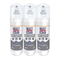 INSECT ECRAN - Anti-moustiques - Spray répulsif peau - Protection contre les piqûres de moustiques - Zones Infestées – Made in France - 3x100 ml