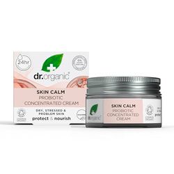 Dr Organic Skin Calm Probiotic Concentrated Cream, For Redness, Dry, Sensitive & Irritable Skin, 24hr Moisture, Dermatologically Tested, Vegan, Cruelty Free, Paraben & SLS Free, Certified Organic,50ml