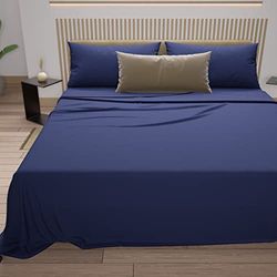 PETTI Artigiani Italiani - Lenzuola in Cotone, Lenzuola Singole, Completo Letto Singolo, Blu Elettrico, 100% Made in Italy