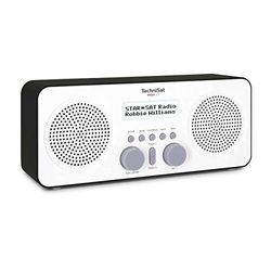 TechniSat VIOLA 2 S - radio DAB portatile (DAB+, FM, sveglia, altoparlante stereo, jack per cuffie, aux-in, display a due righe, controllo a pulsante, 4 watt RMS) bianco-nero