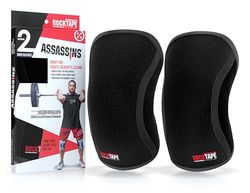 RockTape Unisex Assassins RockTape Assassins Knee Sleeves Workout Knee Support Neoprene Durability and Comfort Black S Pa, Black, S UK