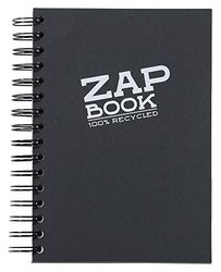 Clairefontaine 8362C schetsblok Zap Book (ideaal voor schetsen en tekeningen, geschikt voor droogtechnieken, met spiraalbinding, 160 vellen, 80 g gerecycled papier, DIN A5, 14,8 x 21 cm) 1 stuk zwart