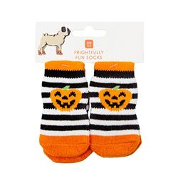 Talking Tables Disfraz de Halloween para perro– 4 calcetines antideslizantes de calabaza para perro con almohadillas de goma para patas de mascotas