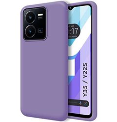 Tumundosmartphone Funda Silicona Líquida Ultra Suave para Vivo Y35 / Y22s Color Morada