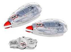 Pritt Correctieroller Navulbaar Flex Midway met flexibele punt, push & pull functie, navulbaar, direct herschrijfbaar, set met 2 navulbare rollers en 1 navulling