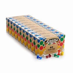 400 spelden met gekleurde toren "Push Pins" (mm 1,15 x 23) - 10 dozen à 40 stuks - Leone Dell'Era