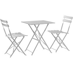 Stalwart DA-WW178WHITE Folding Bisto Set Table 2 Chairs White