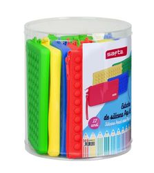 Safta - Set 12 Flat Holder Silicone Surt. Pop It 19.5 X 23 cm, Multicolor (312294975)