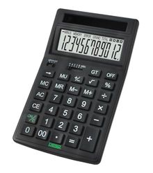 DESQ - Calculadora de Escritorio ecológica, Pantalla de 12 dígitos, Grande, MU, GT, alimentación Solar, 4 Teclas de Memoria, Patas de Goma