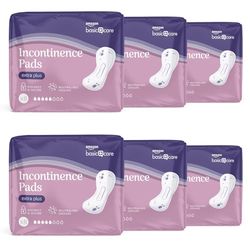 Amazon Basic Care Compresas Para Pérdidas De Orina, Sin fragancia, Extra Plus – 48 Unidad (6 Paquetes de 8)