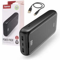Hama Performance 24 externe batterij [powerbank 24.000 mAh] [draagbare batterij USB C Fast Charge] compatibel met iPhones Samsung en nog veel meer, antracietgrijs
