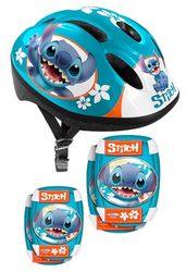 STAMP ST626507 Combo (helm + kniebeschermers en elleboogbeschermers), jongeren, uniseks, blauw, 50-56 cm
