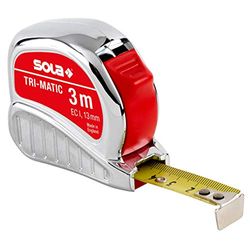 Sola 50023201 Tri-Matic - Cinta métrica (acero, 3 m)