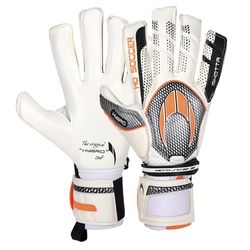 HO Soccer GHOTTA EVO2 RN Silver Legend Målvaktshandskar, Unisex Vuxna, Vit/Orange, 7,5