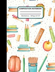 Composition Notebook: Half Graph Paper, Half Lined Subject Exercise Workbook for Math and Science Students. Study Journal with 4x4 Grid Squares and ... Supplies. Large Format 8.5" x 11" 120 Page