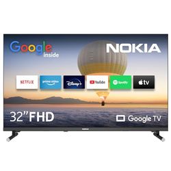 Nokia 32 Pollici (80 cm) Google TV FHD (WLAN, Triple Tuner DVB-C/S2/T2, Google Assistant, YouTube, Netflix, DAZN, Prime Video, Disney+) – FN32GE320 - 2023