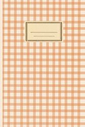 Orange Checkered Design Lined Journal: Aesthetic Pastel Orange Checkered Print Notebook / Diary for Women, School, Students 6”x9” Ruled Cream Pages