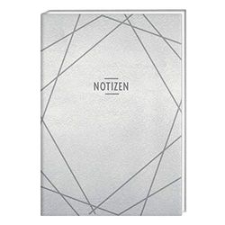 Grafik-Werkstatt 63543 Premium 112 vellen gelinieerd | Zilver | Notities | 15 x 21 cm Notebook