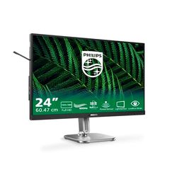 Philips 24B2G5200-24 inch Full HD monitor, height adjustable, speakers, Adaptive Sync (1920x1080, 75 Hz, 1x D-Sub, 1x HDMI 1.4, 1x DisplayPort 1.2, USB Hub) dark/gray