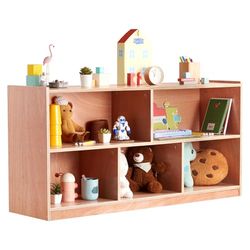 VEVOR Meuble de Rangement pour Enfants 2 Niveaux, Bibliothèque à 5 Cases, Étagère de Rangement pour Enfants Mobile, Organisateur des Jouets Livres pour Maison Salle de Classe Garderie École Maternelle