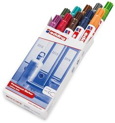 edding 3000 marcador permanente - multicolor - 10 colores - punta redonda 1,5-3mm - indeleble de secado rápido - resistente al agua y a los borrones - cartón plástico madera metal tela - universal