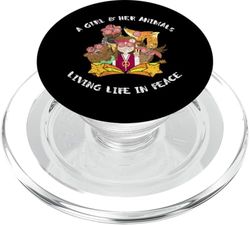 Una chica y sus animales viviendo la vida en paz Amante de los animales PopSockets PopGrip para MagSafe