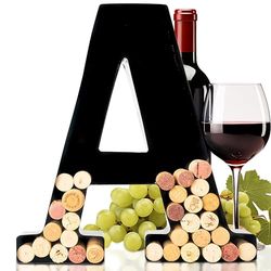 Wine Cork Holder - Metal Monogram Letter (A), Black, Large | Wine Lover Gifts, Housewarming, Engagement & Bridal Shower Gifts | Personalized Wall Art | Home Decor
