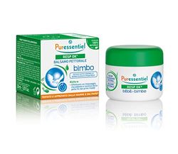 Puressentiel - RESP OK - Balsamo da Massaggio Pettorale Bimbo Bio, Massaggio riscaldante e lenitivo della pelle fin dai primi freddi, Testato sotto controllo dermatologico e pediatrico, 30 ml