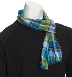 ESPRIT Check shawl G26242 heren, blauw (breekt atoll blue), One Size