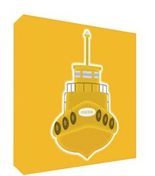 Feel Good Art BOAT3030-06ES - Lienzo Decorativo Grueso sólido afrontado, diseño Barco, 76 x 76 x 4 cm, Color Amarillo