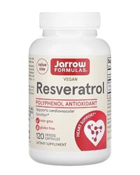 Jarrow Formulas Resvératrol 100mg - 120 Vcaps - Antioxydant Puissant & Soutien Cardiovasculaire - Complément Naturel Hautement Concentré