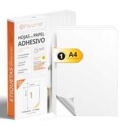 Feuilles A4 d'Étiquettes Adhésives Blanches, Créez vos Autocollants Personnalisés toute Surface, Papier A4 Adhésif Sécurisé, Étiquette Adhésive à Imprimer - Ofituria (1 par feuille, 10 feuilles)