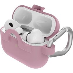 OtterBox Funda Soft Touch para AirPods Pro (1.ª gen / 2.ª gen), Restistente a Caídas y Golpes, Fina, Protege contra Arañazos y Rasguños, Incluye Mosquetón, Rosa