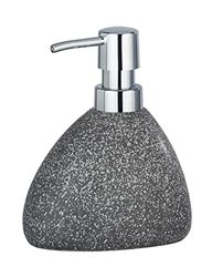 Wenko Dosificador de jabón Pion gris cerámica - Dispensador de jabón líquido Capacidad: 0.36 l, Cerámica, 11.5 x 14.5 x 9 cm, Gris